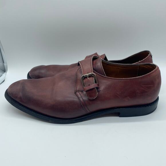 Allen Edmonds Red Brown Leather Side Buckle Monk Strap Dress Shoes Men's size 11 - Picture 3 of 9
